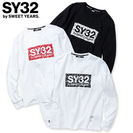 SY32 by SWEET YEARS エスワイサーティトゥ HEART BOX LOGO L/S TEE ハート ボックスロゴ シンプル ロンT 長袖 ユニセックス 正規 新品