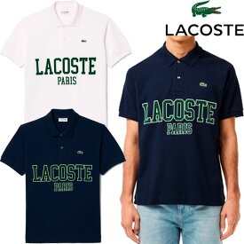 ラコステ LACOSTE オーバーサイズ ネームプリント ポロシャツ カレッジロゴ 半袖 シンプル メンズ レディース ユニセックス ブランド ワニ 正規品 新品