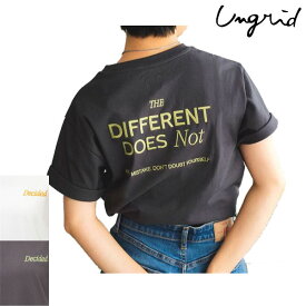アングリッド Ungrid カラーエンブロイダリーTee Tシャツ 半袖 シンプル ロゴ キャッチー 可愛い 人気 大人 カジュアル レディース 新品 正規 ブランド