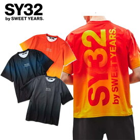 SY32 by SWEET YEARS エスワイサーティトゥ GRADATION BIG LOGO TEE グラデーション ビッグロゴ Tシャツ 半袖 セットアップ ユニセックス 正規 新品