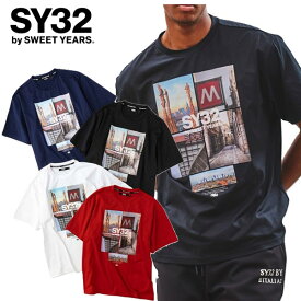 SY32 by SWEET YEARS エスワイサーティトゥ LANDSCAPE PHOTO TEE ランドスケープ フォト 写真 Tシャツ 半袖 セットアップ ユニセックス 正規 新品