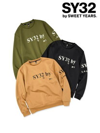 SY32 by SWEET YEARS エスワイサーティトゥ DOUBLEKNIT SEPARATE GRAPHIC CREW ダブルニット スウェット トレーナー 人気 シンプル セットアップ 正規 新品