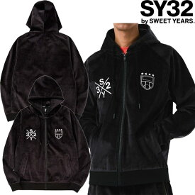 SY32 by SWEET YEARS エスワイサーティトゥ VELOUR 3 LAYER ZIP HOODIE ベロア 3レイヤー ジップパーカー セットアップ 人気 シンプル セットアップ 正規 新品