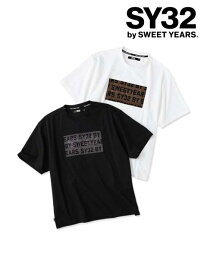 SY32 by SWEET YEARS エスワイサーティトゥ JACQUARD EMBOSS LOGO TEE ジャガード ロゴ エンボス Tシャツ 半袖 セットアップ ユニセックス 正規 新品