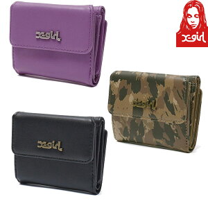 GbNXK[ X-girl MILLS LOGO FAUX LEATHER MINI WALLET }CYS EHbg 3܂z Mtg Y2K fB[X Xg[g uh Vi Ki