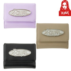 �G�b�N�X�K�[�� X-girl SILVER GLITTER OVAL LOGO BUCKLE MINI WALLET �O���b�^�[ ���S �~�j �E�H���b�g ���z �l�C ���f�B�[�X �X�g���[�g �u�����h �V�i ���K�i