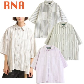 アールエヌエー RNA BIGマルチストライプシャツ 半袖 ワークシャツ BIGサイズ ネオンカラー ストライプ 個性的 人気 ブランド レディース 服