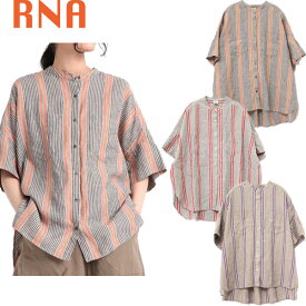 アールエヌエー RNA リネンストライプハーフスリーブシャツ 麻 半袖 羽織り ビッグサイズ ナチュラル 個性的 大活躍 人気 ブランド レディース 服