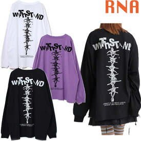 アールエヌエー RNA BARBED WIRE BIGロングTシャツ 長袖 ビッグT バックプリント ストリート インパクト ユニセックス 個性的 ブランド レディース