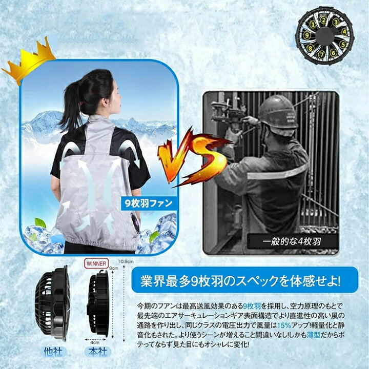 楽天市場】空調作業服 ファン付きベスト30000mAH大容量バッテリー付 