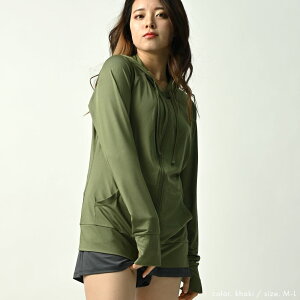 ラッシュガード レディース 水着 おしゃれ 水陸両用 長袖 UPF50+ UVカット UVパーカー 指穴 大きいサイズ 体型カバー M L LL ひんやり 冷感 かわいい 夏用 フード ポケット付き 最強配送 プール 接