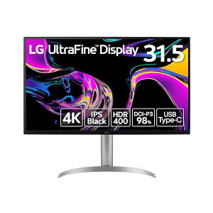 LG j^[ fBXvC 32UQ850V-W 31.5C`/IPS Black/4K (3840×2160)/10.7F\(8bit+FRC)/DisplayHDR400/DCI-P3 98%/USB Type-C(USB Power