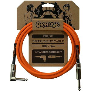 ORANGE CRUSH Instrument Cable 10ft 3m 1/4 Angled Straight CA035 �M�^�[�P�[�u��