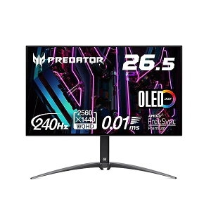 ���{�G�C�T�[ Acer Predator �Q�[�~���O���j�^�[ 26.5�C���` OLED 240Hz 0.01ms/0.03ms HDMI2.0 Type-C �s�{�b�g �������� �w�b�h�z���[�q �X�s�[�J�[ AMD FreeSync Premium H