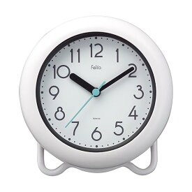 Felio(フェリオ) バスクロック アナログ バブルコート 防塵 防滴 IP52 置き掛け兼用 ホワイト FEW130WH