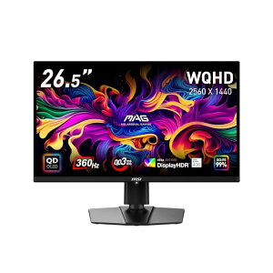 MSI QD-L@EL Q[~Oj^[ MAG 271QPX QD-OLED 26.5C`/WQHD/QD-OLEDpl/360Hz/0.03ms(GTG)/n[hEFAu[CgJbg/DisplayHDR True Black 400/