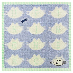 林(Hayashi) タオルハンカチ 約25×25cm 11ぴきのねこ アルファベット ブルー PL456200