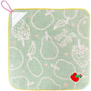 林(Hayashi) ループ付ハンドタオル 約34×34cm はらぺこあおむし ラインリンゴ WO459500