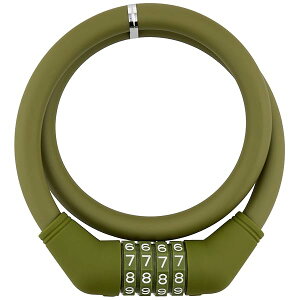 ゴリン(GORIN) コンビネーションロック ワイヤー錠 G228W 4桁マイセット φ12×600mm カーキ(KH)