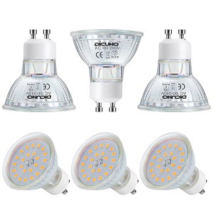 DiCUNO LED�d�� GU10���� �X�|�b�g���C�g 6W 60W�n���Q������ 650lm 5000k �����F AC100-240V �����s�� 6�Z�b�g