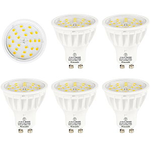 Aiwode GU10 LED�d���AGU10����LED�X�|�b�g���C�g�A5.5W(50-60W�`����)�A�d���F2700K�A�񒲌���Ή��ARA��85 �L�p120�x �A���P�x600LM GU10 LED�d�� �APSE�F�؍�(6�Z�b�g)�B