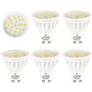 Aiwode GU10 LED�d���AGU10����LED�X�|�b�g���C�g�A5.5W(50-60W�`����)�A���R�F4000K�A�񒲌���Ή��ARA��85 �L�p120�x �A���P�x600LM GU10 LED�d�� �APSE�F�؍�(6�Z�b�g)�B