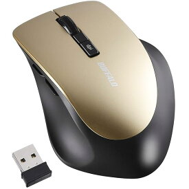 バッファロー マウス 無線 ワイヤレス 静音 5ボタン 【戻る/進むボタン搭載】dpi切替 BlueLED シャンパンゴールド BSMBW325SG