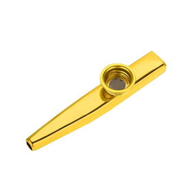 音楽愛好者向けカズー楽器 アルミ製カズー Kazoo 鼻歌 独奏できる笛楽器 バンド・パーティー伴奏 ホイッスル (ゴールド)