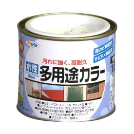 アサヒペン 塗料 ペンキ 水性多用途カラー 1/5L アイボリー 水性 多用途 ツヤあり 1回塗り 高耐久 汚れに強い 無臭 防カビ サビドメ剤配合 シックハウス対策品 日本製