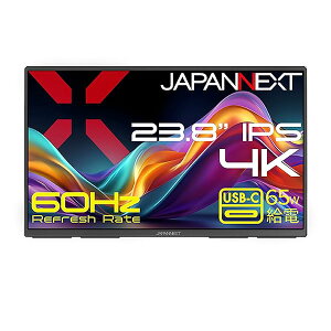 JAPANNEXT 23.8�C���` IPS�p�l�� 4K(3840x2160)�𑜓x ��^���o�C�����j�^�[ JN-MD-IPS238U-C6 USB-C(�ő�65W���d) HDMI DCI-P3:99% Adobe RGB:92% HDR �d���A�_�v�^