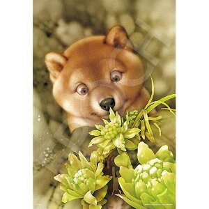 エポック社 300ピース ジグソーパズル イラスト/アート 村松誠 雪融けと子犬 (26×38cm) 28-818s のり付き ヘラ付き 点数券付き EPOCH