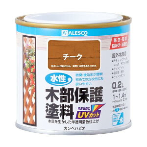 カンペハピオ(Kanpe Hapio) ペンキ 塗料 水性 半透明カラー 木部保護 防虫 防腐 防かび 紫外線 水性木部保護塗料 チーク 0.2L 日本製 00617653511002