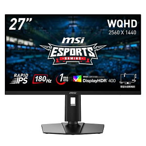 MSI �Q�[�~���O���j�^�[ G274QPF E2 27�C���`/WQHD/RAPID IPS�p�l��/180Hz/1ms(GTG)/Adaptive-Sync/DisplayHDR 400/HDMI/DP/USB Type-C/�c����]�E��������/���[�J