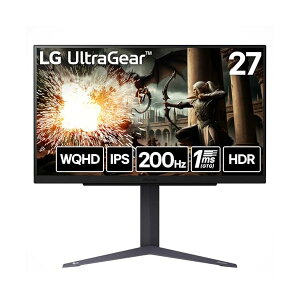 LG �Q�[�~���O���j�^�[ LG UltraGear 27GS75Q-B 27.0�C���`/WQHD(2560×1440) /�A���`�O���A/180Hz�i�I�[�o�[�N���b�N�� 200Hz�j/IPS 1ms�iGTG�j/FreeSync? /G-Sync Com