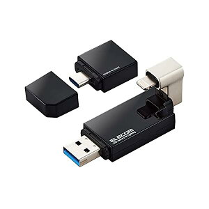 �G���R�� USB������ 64GB iPhone/iPad�Ή� [MFI�F�ؕi] ���C�g�j���O Type-C�ϊ��A�_�v�^�t �u���b�N MF-LGU3B064GBK