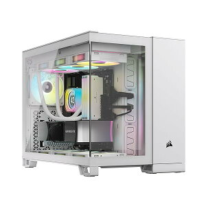 CORSAIR 2500X RGB Micro ATX Dual Chamber PC�P�[�X iCUE LINK RX120�t�@���t�� �z���C�g CC-9011268-WW