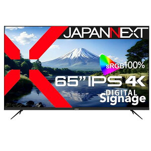 JAPANNEXT 65�C���` IPS�p�l������ 4K(3840x2160)�𑜓x ��^�t�����j�^�[ JN-IPS65UHD-U HDMI HDR400���� sRGB:100% �r�f�I/�������� �I�v�e�B�J���o�� �R���|�[�l���g���� USB�Đ��Ή�