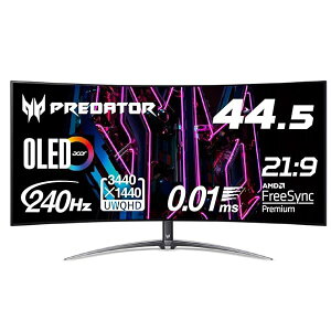 ���{�G�C�T�[ Acer Predator �Q�[�~���O���j�^�[ 21�F9 44.5�C���`�p�� OLED 240Hz 0.01ms/0.03ms HDMI2.0 �s�{�b�g �������� �w�b�h�z���[�q �X�s�[�J�[ HDMI2.0 AMD FreeSync P