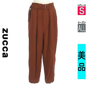 【超得★15%OFFクーポン】【中古】 ＼売り尽くし!／【大幅値下】 ズッカ ZUCCa パンツ S ブラウン レディース オールシーズン /ベルト付きワイドテーパードパンツ 【ブランド古着のファレット】