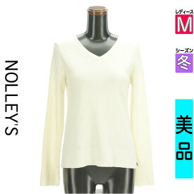 【超得★4/2(火)まで!P10倍】【中古】【セール】 ノーリーズ NOLLEY'S ニット 長袖 M アイボリー レディース 冬 /スリット入りVネックニットプルオーバー【ブランド古着のファレット】