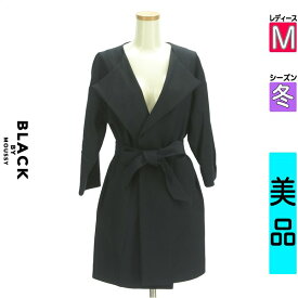 【超得★20%OFFクーポン】【中古】【セール】 ブラックバイマウジー BLACK BY MOUSSY トレンチコート M 紺色/ネイビー レディース 冬 /ビッグショールガウンコート