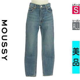 【超得★20%OFFクーポン】【中古】【セール】 マウジー MOUSSY デニムパンツ S ブルー レディース オールシーズン /ハイウエストストレートデニムパンツ