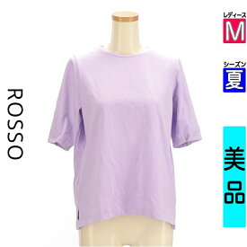 【中古】【セール】 ロッソ ROSSO Tシャツ 半袖 M パープル レディース 夏 /タック袖Tシャツ