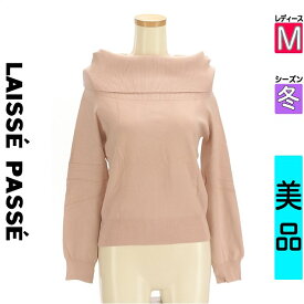 【39h限定!30%OFFクーポン】【中古】【セール】 レッセパッセ LAISSE PASSE ニット 長袖 M ピンク レディース 冬 /ロールカラーオフショルニットトップス スーパーSALE