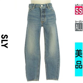 【超得★20%OFFクーポン】【中古】【セール】 スライ SLY デニムパンツ SS 水色/ライトブルー レディース オールシーズン /ハイウエストテーパードデニムパンツ