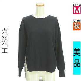 【超得★20%OFFクーポン】【中古】【セール】 ボッシュ BOSCH ニット 長袖 M 紺色/ネイビー レディース 秋 /バイカラーニットプルオ―バー