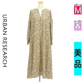 【中古】【セール】 アーバンリサーチ URBAN RESEARCH ワンピース チュニック 長袖 M ベージュ レディース 春 /花柄スキッパーロングワンピース 【ブランド古着のファレット】