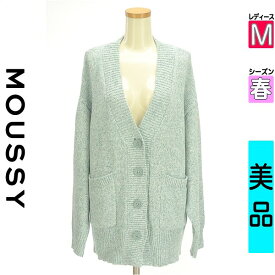 【超得★SS限定20%OFFクーポン】【中古】【セール】 マウジー MOUSSY カーディガン ボレロ M 水色/ライトブルー レディース 春 /メランジニットロングカーディガン スーパーSALE