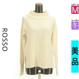 【超得★15%OFFクーポン】【中古】【セール】 ロッソ ROSSO ニット 長袖 M アイボリー レディース 冬 /ハイネックニットプルオーバー 【ブランド古着のファレット】