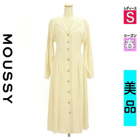 【中古】【セール】 マウジー MOUSSY ワンピース チュニック 長袖 S アイボリー レディース 春 /ボリューム袖スキッパーロングワンピース 【ブランド古着のファレット】